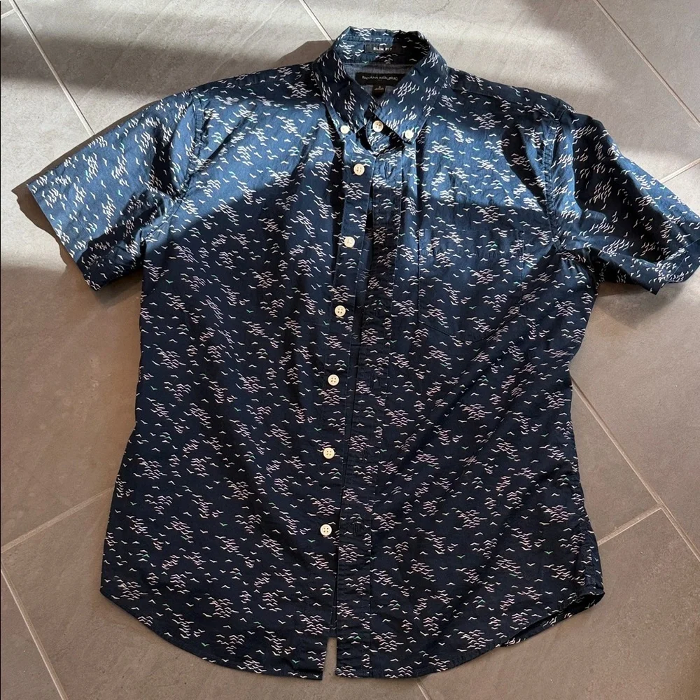 Men's Navy Patterned Shirts Set